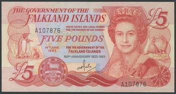 FALKLAND ISLANDS. 5 Pounds. 14 June 1983. ... 
