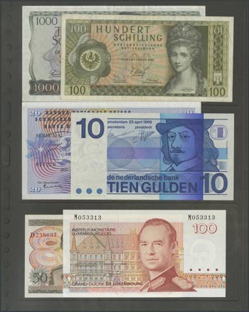 Set of 6 banknotes from different countries, ... 