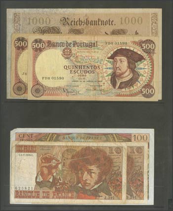 Set of 6 foreign banknotes from different ... 