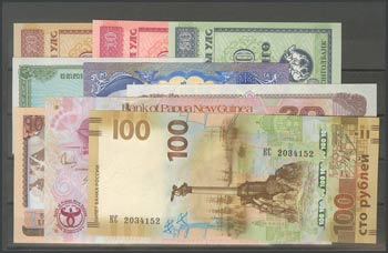 Set of 9 foreign banknotes from different ... 