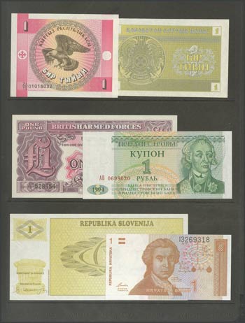 Set of 17 foreign banknotes from different ... 