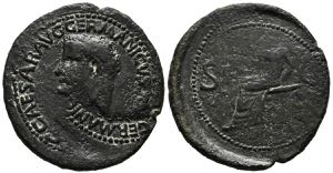 GERMANIC. As (Ae. 9.51g \/ 29mm). 37-38 AD ... 