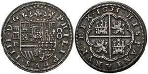 FELIPE IV (1621-1665). 8 Royals. (Ar. 27.28g ... 