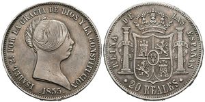 ISABEL II (1833-1868). 20 Reales. (Ar. ... 