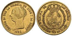 ISABEL II (1833-1868). 100 Reales. (Au. ... 