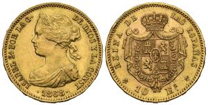 ISABEL II (1833-1868). 10 Escudos. (Au. ... 