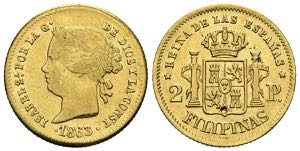 ISABEL II (1833-1868). 2 Pesos. (Au. ... 