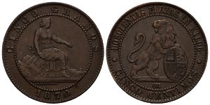 PROVISIONAL GOVERNMENT (1868-1874). 5 Cents. ... 