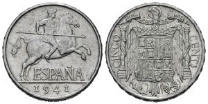 SPANISH STATE (1936-1975). 5 Cents (H 1.15g ... 