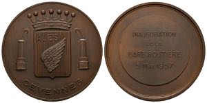 FRANCIA. Medalla. (Ae. 57,99g/50mm). 1957. ... 