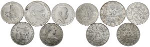 AUSTRIA. Accurate set consisting of 5 silver ... 