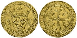 FRANCIA, Carlos VII (1422-1461). 1 Ecu. (Au. ... 