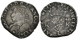 FRANCIA, Carlos IX (1560-1574). 1/2 Testón. ... 