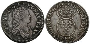 FRANCIA, Luis XV (1715-1774). 1/2 Ecu. (Ar. ... 