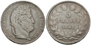 FRANCIA, Luis Felipe I. 5 Francs. (Ar. ... 