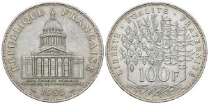 FRANCIA. 100 Francs (Ar. 15.00g/31mm). 1982. ... 