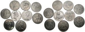 MUNDIALES. Interesante conjunto de 9 monedas ... 