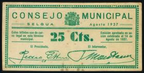SELGUA (HUESCA). 25 Céntimos. 14 de Agosto ... 