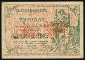 TOMELLOSO (CIUDAD REAL). 25 Céntimos. 9 de ... 