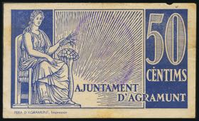 AGRAMUNT (LERIDA). 50 cents. April ... 