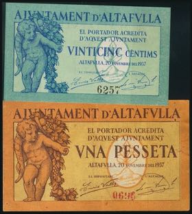 ALTAFULLA (TARRAGONA). 25 Cents and 50 ... 