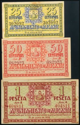 ALICANTE. 25 Cents, 50 Cents and 1 Peseta. ... 