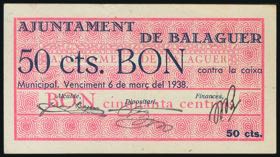BALAGUER (LERIDA). 50 cents. March 6, 1937. ... 