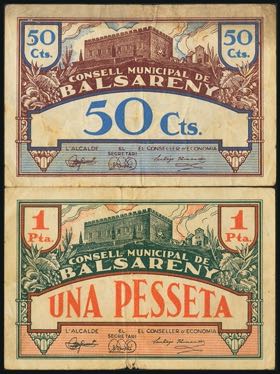 BALSARENY (BARCELONA). 50 Céntimos y 1 ... 