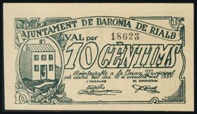 BARONIA DE RIALB (LERIDA). 10 cents. October ... 