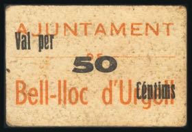 BELL-LLOC D\u00b4URGELL (LERIDA). 50 cents. ... 
