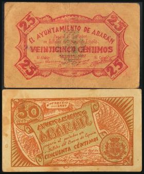 ABARAN (MURCIA). 25 Cents and 50 Cents. ... 