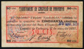 CASTELLO DE FARFANYA (LERIDA). 50 Céntimos. ... 