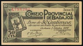 BADAJOZ. 50 cents. October 1, 1937. Series B ... 
