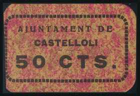 CASTELLOLI (BARCELONA). 50 cents. (1938ca). ... 