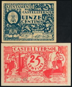CASTELLTERSOL (BARCELONA). 15 Céntimos y 25 ... 