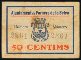 FARNERS DE LA SELVA (GERONA). 50 Céntimos. ... 