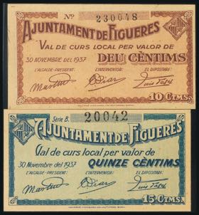 FIGUERES (GERONA). 10 Cents and 15 Cents. ... 