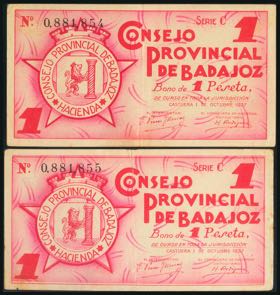 BADAJOZ. 1 peseta. October 1, 1937. ... 