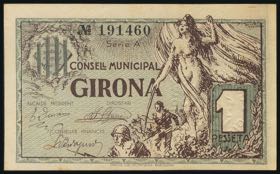 GERONA. 1 peseta. April 1937. Series A. ... 