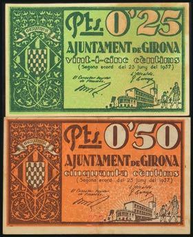 GERONA. 25 Cents and 50 Cents. June 1937. ... 