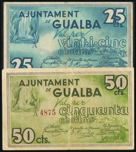 GUALBA (BARCELONA). 25 Céntimos y 50 ... 
