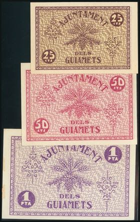 GUIAMETS (TARRAGONA). 25 Cents, 50 ... 