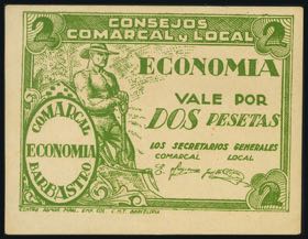 BARBASTRO (HUESCA). 2 Pesetas. (1937ca). ... 