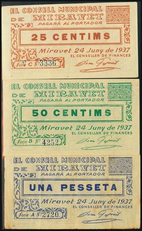 MIRAVET (TARRAGONA). 25 Céntimos, 50 ... 