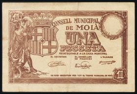 MOIA (BARCELONA). 1 peseta. Series B. ... 