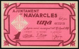 NAVARCLES (BARCELONA). 1 peseta. August 27, ... 