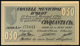 OLOT (GERONA). 50 cents. June 23, 1937. ... 