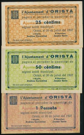 ORISTA (BARCELONA). 25 Céntimos, 50 ... 
