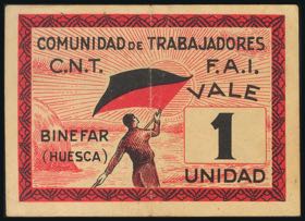 BINEFAR (HUESCA). 1 Unidad. (1937ca). ... 