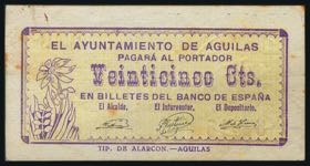 AGUILAS (MURCIA). 25 cents. October 1, 1937. ... 